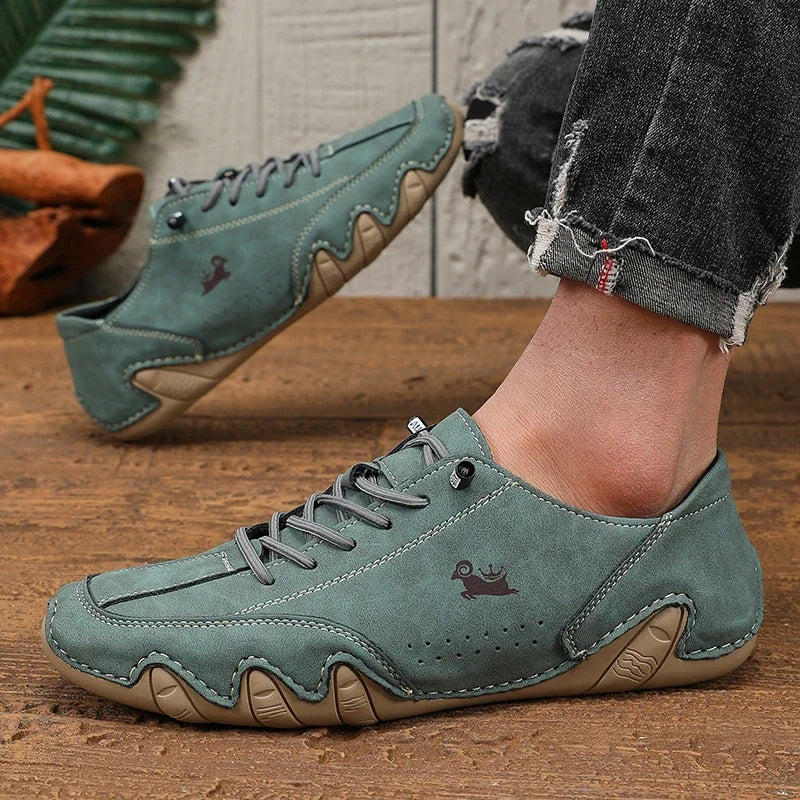 Classic Red Shoes for Men PU Leather Comfortable Walking Shoes Fashionable Women's Casual Shoes - Multifunctional Low Top Design