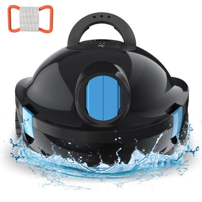 INSE Y10 Cordless Robotic Pool Cleaner,90 Mins Runtime,Self-Parking, for Above/Inground Pools Up to 65ft/1100 Sq.Ft (Black))