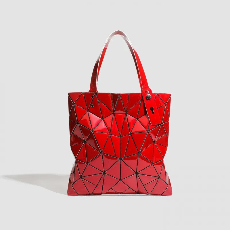 2026 Summer New Trendy Geometric Patchwork Rhombus Tote Bag Versatile Large Capacity Floral Handbag Shoulder Shopping Bag