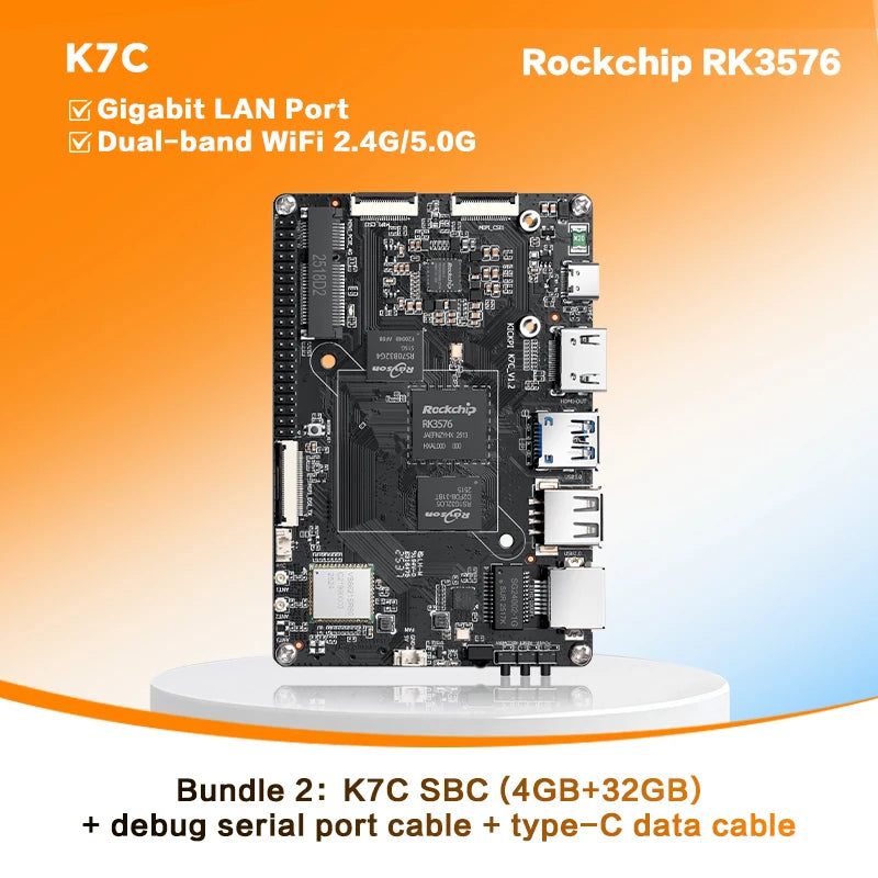 KICKPI K7C Single Board Computer,Rockchip RK3576 Development Board Android Debian Ubuntu OS for Internet of Things, Smart Home