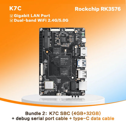 KICKPI K7C Single Board Computer,Rockchip RK3576 Development Board Android Debian Ubuntu OS for Internet of Things, Smart Home