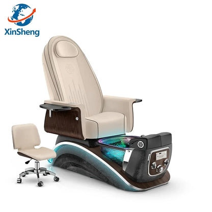 Beauty Salon Pedicure Chair with Electric Back Massage Foot Bath SPA Furniture