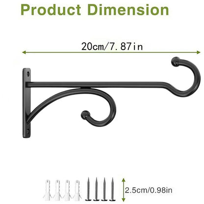 Wall-Mounted Hook Flower Pot Holder 2pcs Outdoor Hanging Plant Stand Planter Hanger Iron Flowerpot Garden Decoration