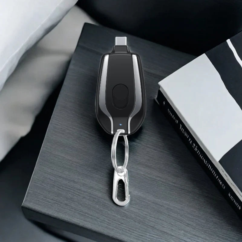 Mini Keychain Power Bank 2000mAh Emergency Portable Charger Compatible with iPhone11 12 13 14 , Samsung, Xiaomi Small Power Bank
