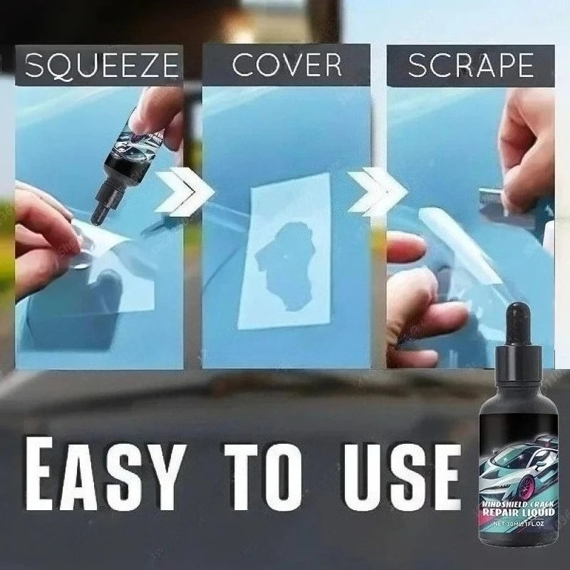 Magic Windscreen Crack Repair Set - Auto Glass Scratch Eraser for Cars Trucks Motorcycles