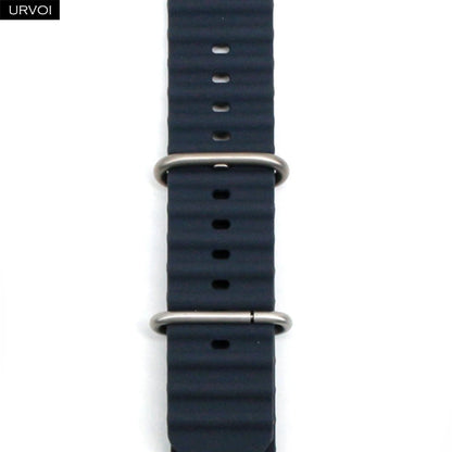 URVOI Ocean Band for Apple Watch Ultra 4 3 2 Strap Series 12 11 10 SE Sport Band for iWatch Silicone Wristband Black Buckle 49mm