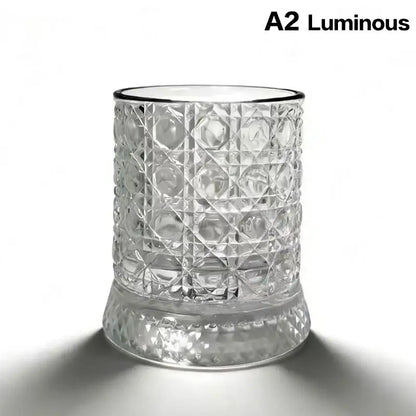 Vintage Glass 360 ° Rotating Glass Cup With Base Creative Glowing Rotation Glass Light Luxury Glass Brandy Wine Cup Glassware