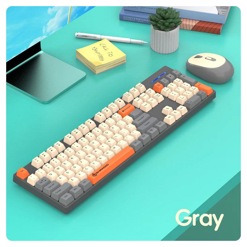 Shipadoo Gaming Wireless Keyboard and Mouse Combo Set,Computer Wireless Laptop Desktop Office Accessories Free Wireless Mouse