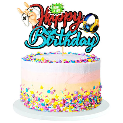 GamePad Cake Topper Happy Birthday Wedding Game on Kids Boys Party Baby Shower Cupcake Toppers Decoration Baking Supplies DIY