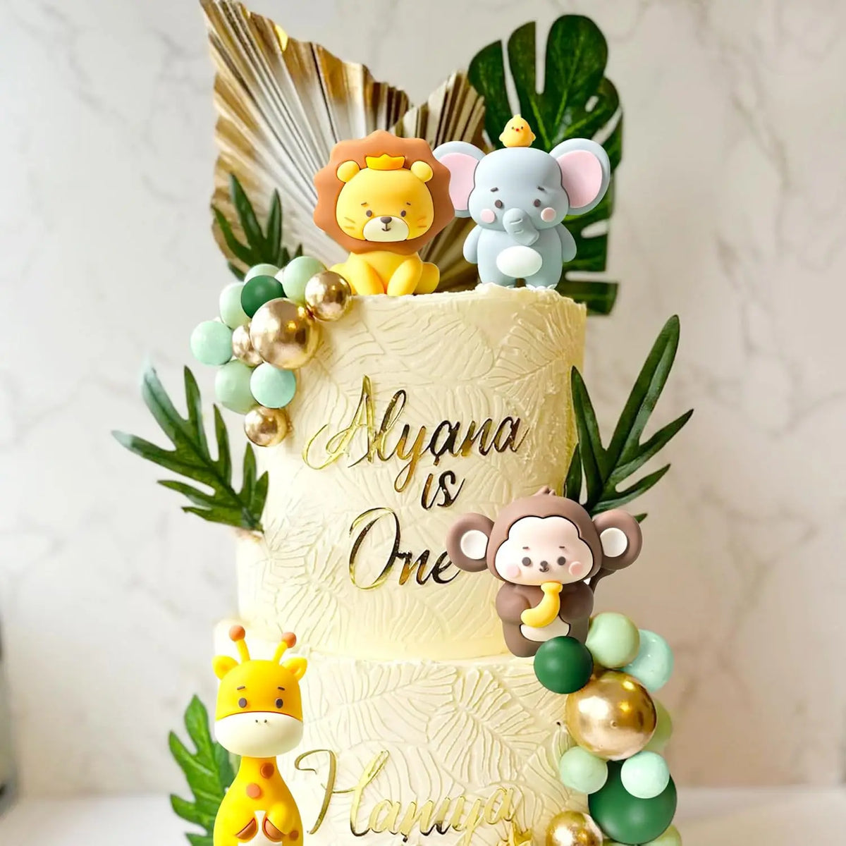 24PCS Cute Jungle Baby Shower Cake Decoration Safari Animals Cake Decoration Giraffe Monkey Elephant Lion Cake Topper