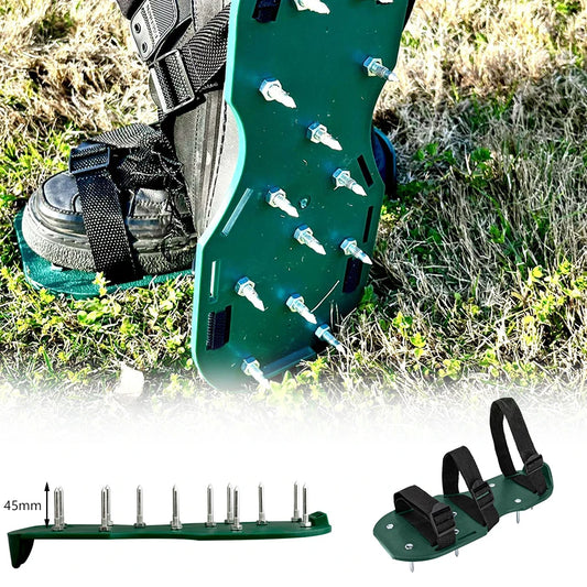 Reusable Lawn Aerator Shoes Manual Lawn Aerator with Spike Adjustable Spiked Aerating Sandals Anti-Slip Lawn Aerator Sandals
