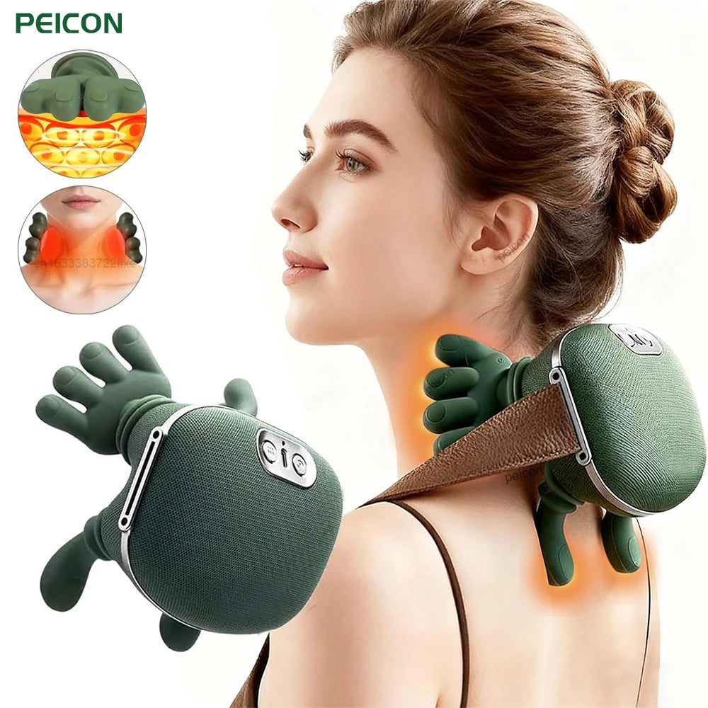 Neck Massager Electric Deep Tissue 4D Kneading Simulated Human Hand Massager for Neck Shoulder Pain Relief Muscle Relax Massager