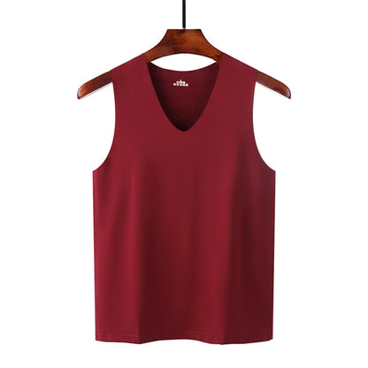 1pcs Summer Mens Vest Ice Silk Seamless Fitness Slim-fit Breathable Underwear Youth Sports Hurdle Sleeveless Undershirt Male Top