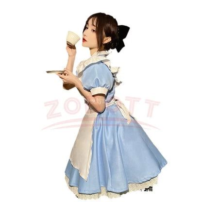 Lolita Dress Maid Apron Fantasia Carnival Halloween Costumes for Women Masquerade Party Alice In Wonderland Cosplay Costume