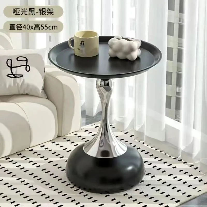 small apartment European wrought iron corner table balcony mobile coffee table bedroom bedside small round table sofa edge table