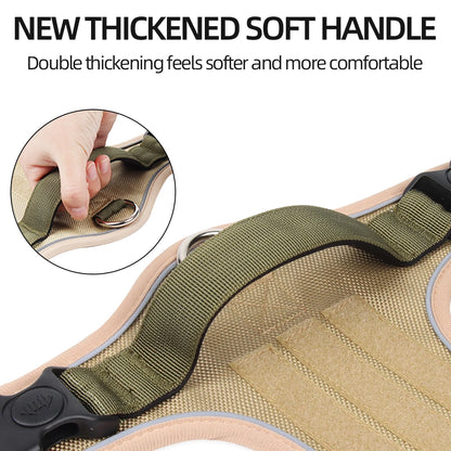 Tactical No-Pull Dog Harness Reflective Heavy Duty Oxford Cloth Waterproof Medium Large Breed Outdoor Walking Pet Vest Harness