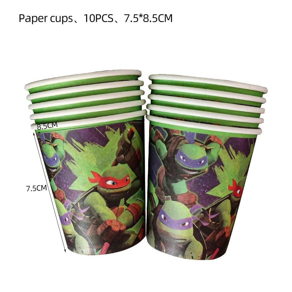 Cartoon Turtles Birthday Party Decorations Tableware Tablecloth Cup Plate Bag Napkins Balloon Baby Shower Turtles Party Favors