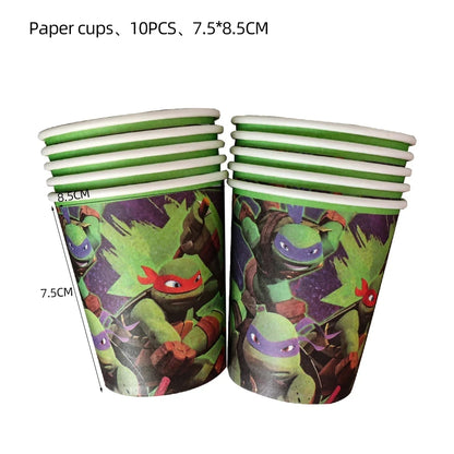 Cartoon Turtles Birthday Party Decorations Tableware Tablecloth Cup Plate Bag Napkins Balloon Baby Shower Turtles Party Favors