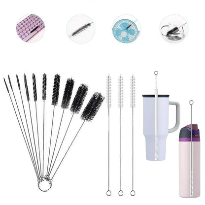 Drinking Straw Cleaning Brush Kit Reusable Tube Pipe Cleaner Nylon Stainless Steel Long Cleaning Brushes for Baby Cup Bottles