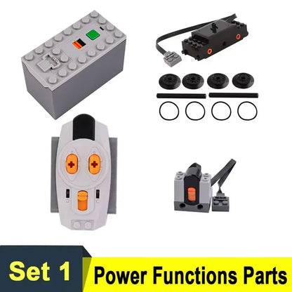 Motorized Train Building Blocks Electric Railway Set with IR Remote Control Battery Box DIY Educational Toys for Kids