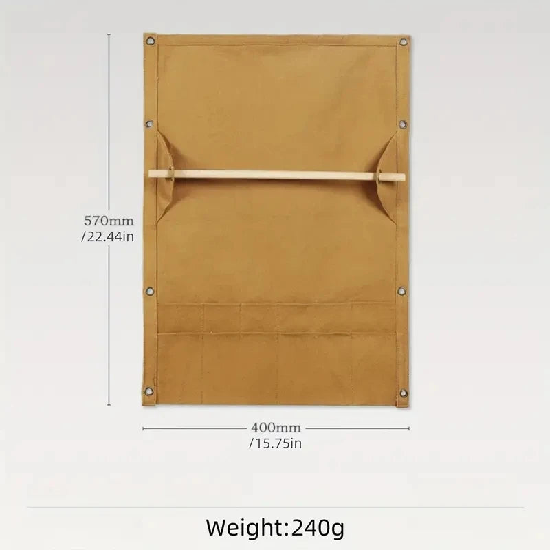 Outdoor Canvas Utensil Organizer Wall Mounted Paper Towel Organizer Picnic Camping Hiking Accessories  Camping Equipment