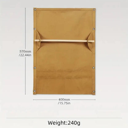 Outdoor Canvas Utensil Organizer Wall Mounted Paper Towel Organizer Picnic Camping Hiking Accessories  Camping Equipment
