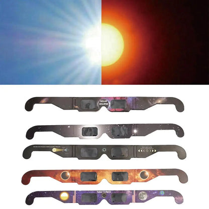 1-100pcs Paper Solar Eclipse Glasses Anti-uv Viewing Glasses Safe Shades Observation Solar Glasses Protect Eyes Random Color