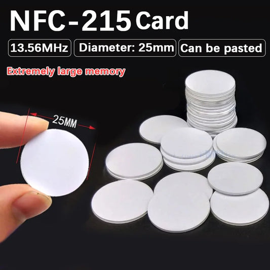 10/50pcs NFC Ntag215 Coin TAG Key 13.56mhz NTAG 215 Card Universal