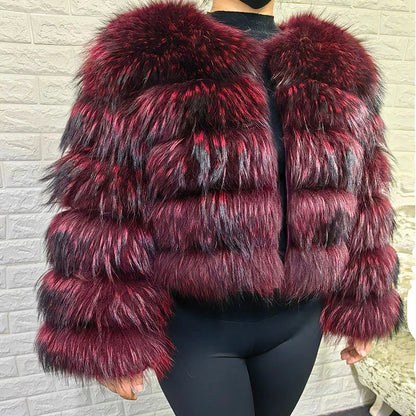 2023 Natural Real Fox Fur Coat Women Winter Warm Luxury Fur Jacket Detachable Long Sleeves Female Vest Furry Coats Outerwear
