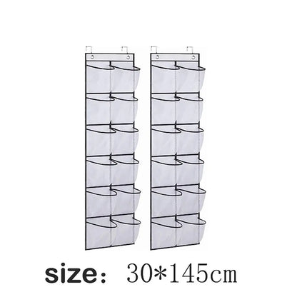 12 Pockets Shoe Underwear Hanging Holder with 2 Hooks Mesh Hanging Bag Over Door Hooks Shoes Organizer Closet Holder