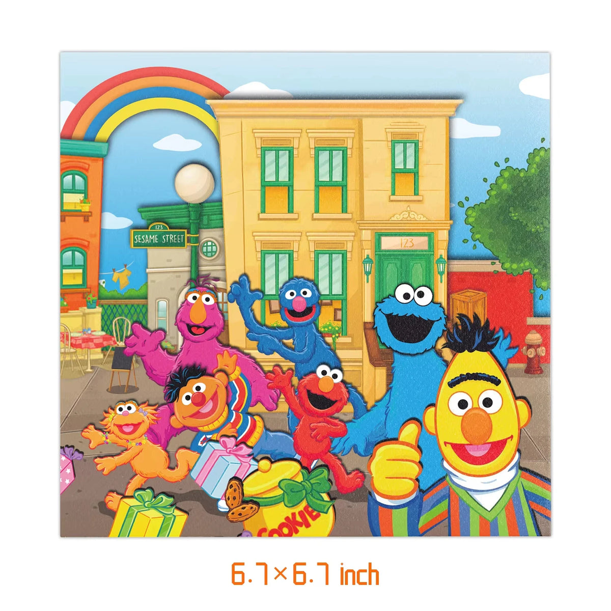 Sesame Streeted Balloons Cartoon Theme Happy Birthday Banner Party Decoration Disposable Tableware Background Cake Topper Ballon