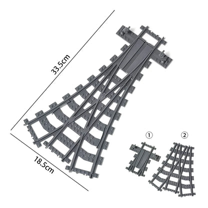 City Trains Flexible Tracks Forked Straight Curved Soft Rails Track Switch Building Block Bricks Kids DIY High-tech Creative Toy