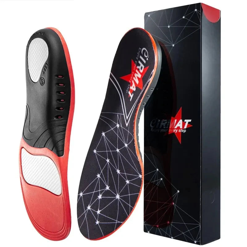 1Pair Premium 220+lbs Heavy Duty Arch Support Insoles Orthopedic Sport Insoles for Feet PU Gel Shock Absorption Sole Pads
