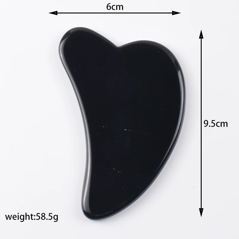 Wholesale Various Shape Black Obsidian Face Gua Sha Tool Sawtooth SPA Massager Acupuncture Facial Beauty Product For Health Care
