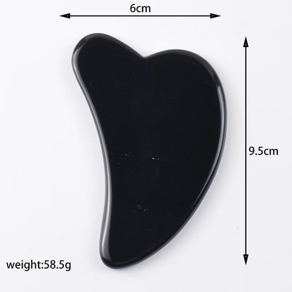 Wholesale Various Shape Black Obsidian Face Gua Sha Tool Sawtooth SPA Massager Acupuncture Facial Beauty Product For Health Care