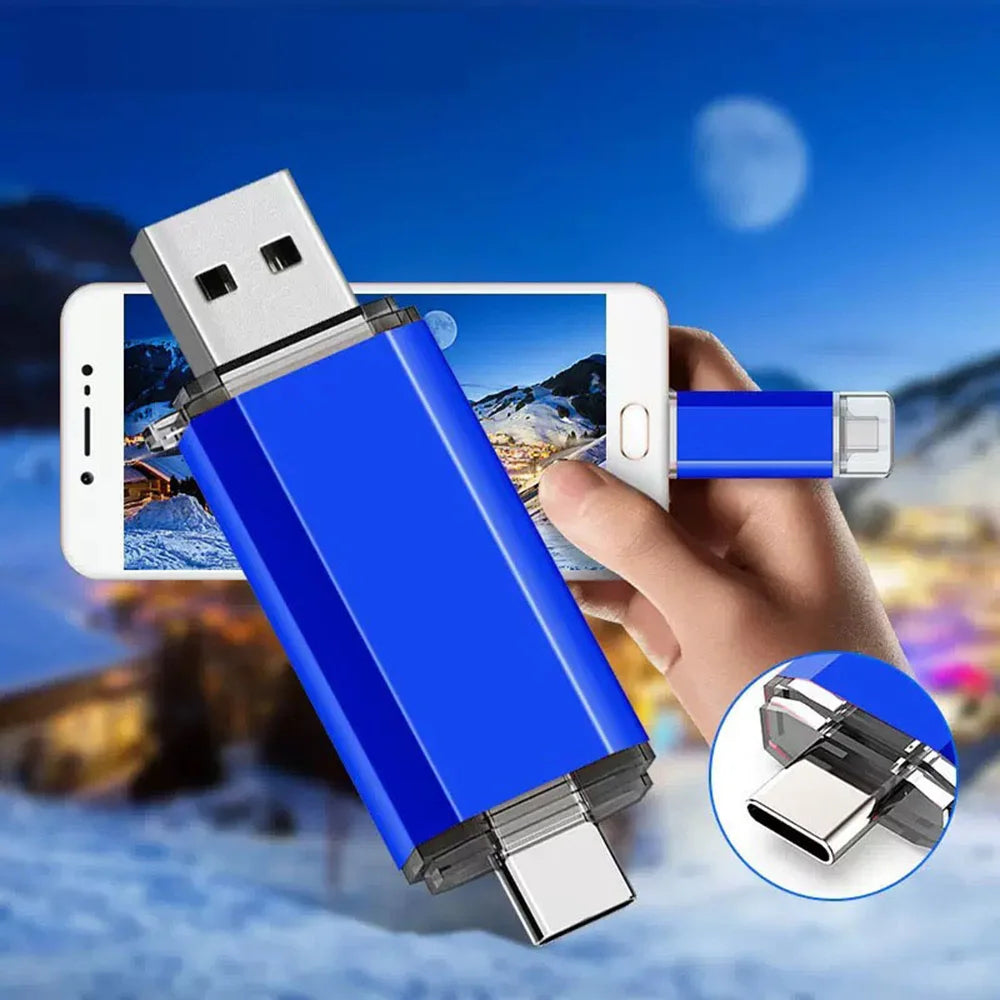 Lenovo 16TB 2 In 1 OTG USB Flash Drive 3.0 Type C 8TB 2TB Pendrive For iPhone Samsung Huawei Xiaomi Android Laptop Memory Stick