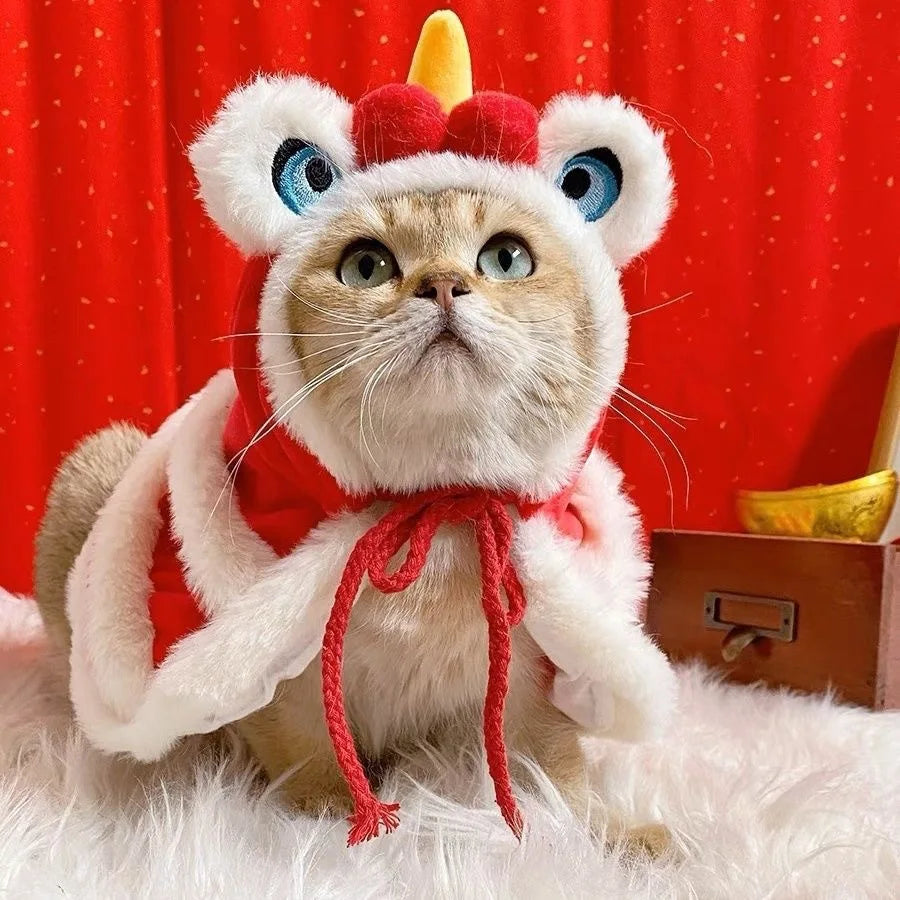 Red Pet Festival Cape | Polyester Costume | Small Dogs & Cats
