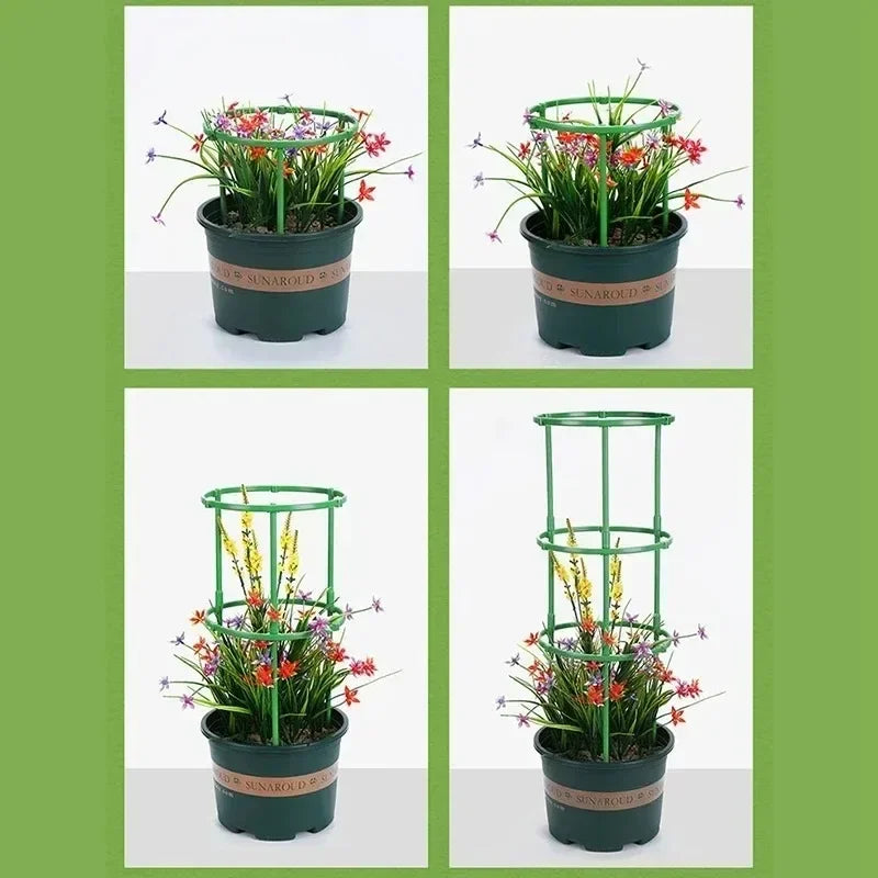 Tomato Cages Trellis Plastic Column Vine Plant Bracket Potted Flower Plant Support Pile Stackable Tomato Tower Plant Cage