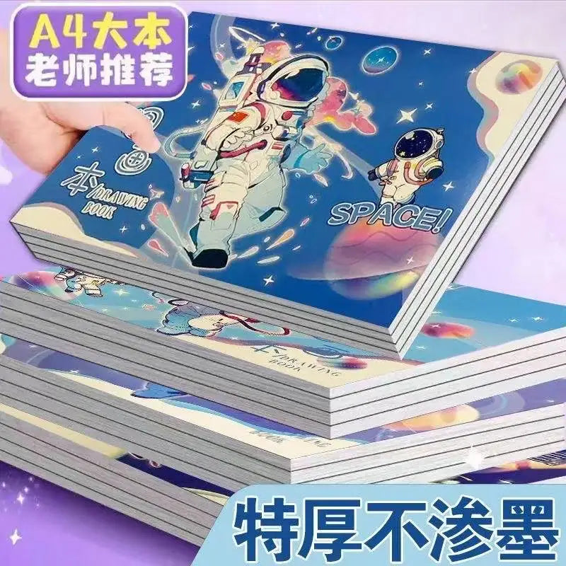 Thick A4 Kids Drawing Book, Blank Sketch Paper Notebook for Kindergarten Primary School Boys Girls, Ink-proof Art Painting