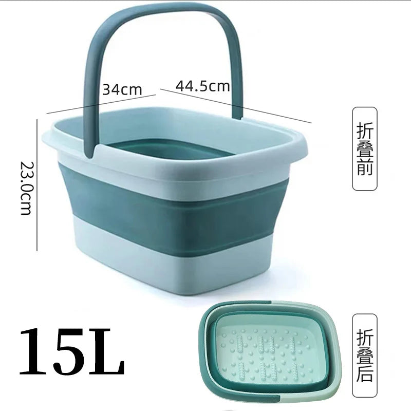 Portable Foot Soaking Tub 2026 - Deep Foldable Design for Home Massage, Knee & Foot Bath Bucket, Compact Plastic Basin