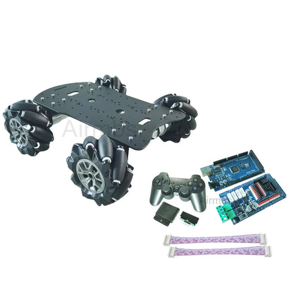 20KG Load 4WD 97mm Mecanum Wheel Robot Car Chassis Kit with DC 12V Hall Motor for Arduino Raspberry Pi DIY Project STEM Toy