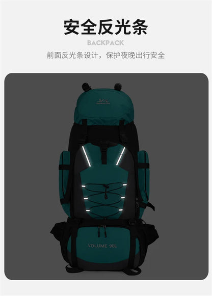 90L Hiking Backpack Men Women Large Capacity Outdoor Camping Rucksack Waterproof Travel Bag Mountaineering Trekking Bag