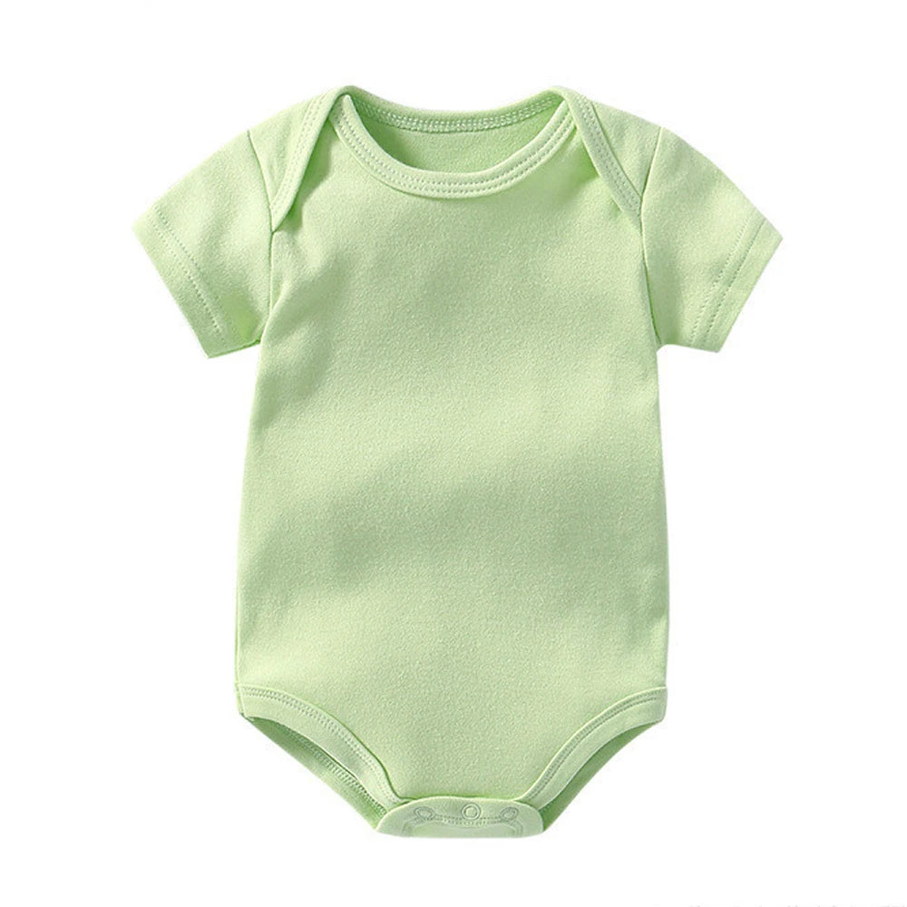0-2Y Baby Bodysuit 80cm Girl 100% Cotton Summer Boutique Baby Clothes Boy Newborn Grey Green Purple Orange Plain White Rompers