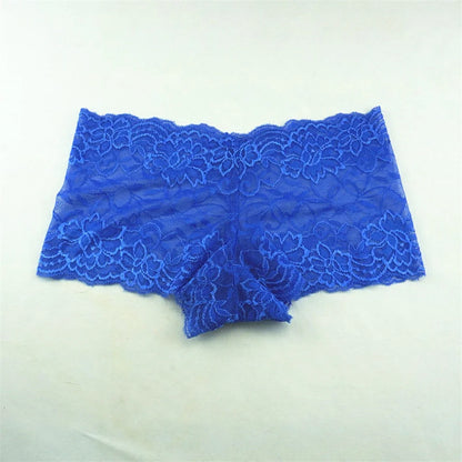 3pcs M-XXL Female Boxers Underwear Silk Boyshorts Women Transparent Panties Shorts Ladies Perspective Lingerie