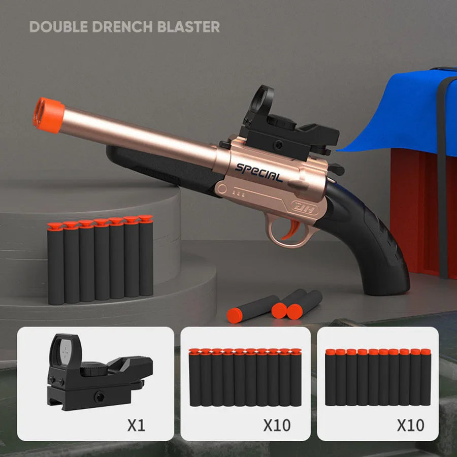 Double Barreled Toy Gun S686 Rifle Dual Soft Bullets Airsoft Launcher Outdoor Sports Game Pistola Shot Gun Weapon for Kids Gift