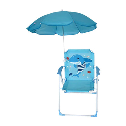 Child Folding Beach Chair with Umbrella Camping Chair for Sun Kids Fishing