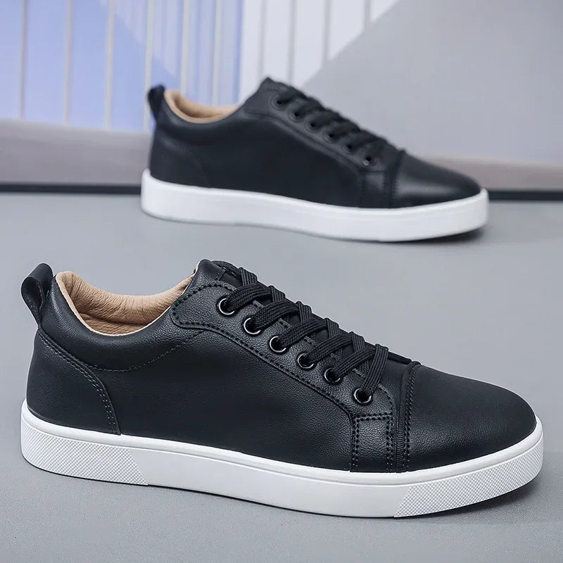 Men's Red Soled Casual Shoes Four Seasons Minimalist Board Shoe Mens Spring and Autumn Genuine Leather Sports Shoes Sneakers