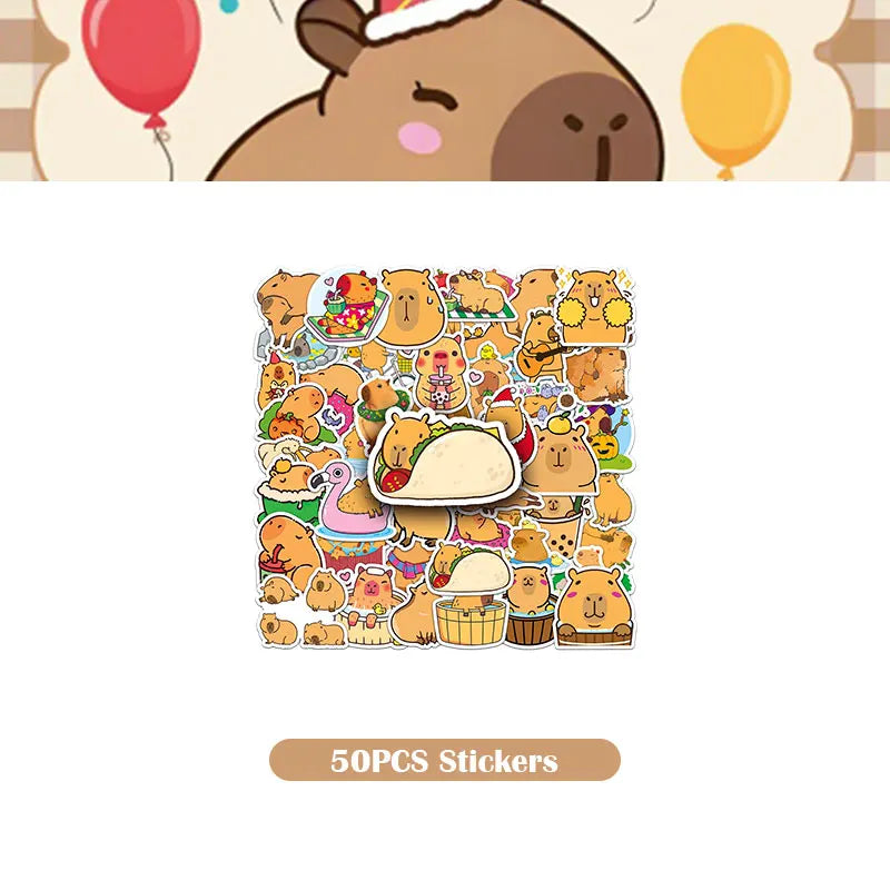 Capybara Decoration Birthday Party Favors Tableware Set Cup Plate Balloons Gift Bags Happy Banner Cake Topper Supplies for Girls