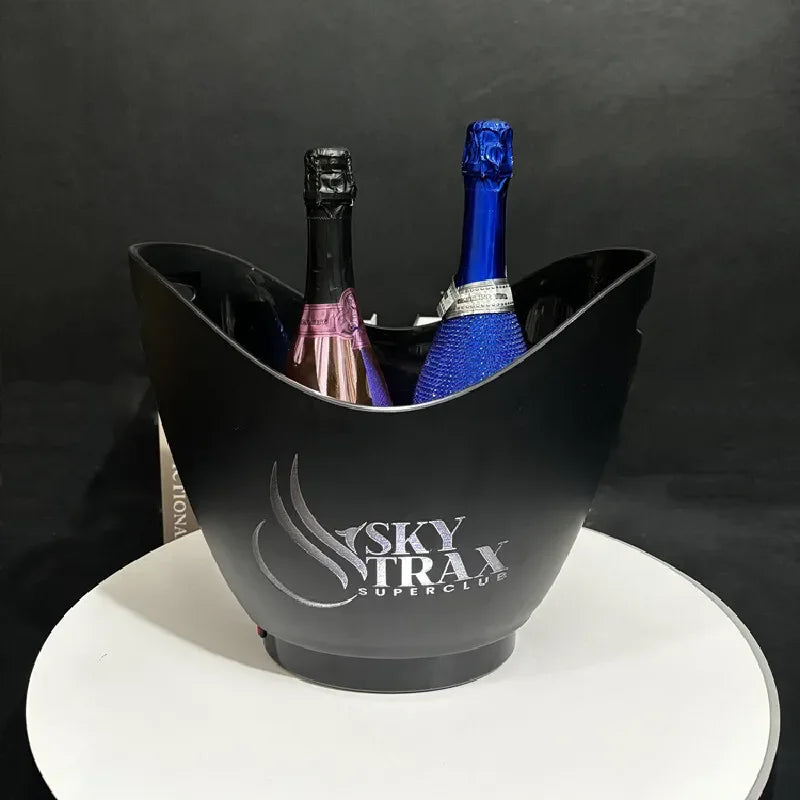 Rechargeable LED Ice Bucket  Crown Shaped Wine Beer and Champagne Cooler with Glowing Light for Bar Party and Nightclub Use