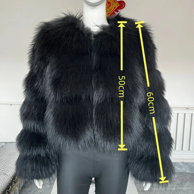 BEIZIRU Women's Real Raccoon Fur Coat Winter Long Sleeve Hooded Jacket with Turndown Collar Natural Luxury Thick Top